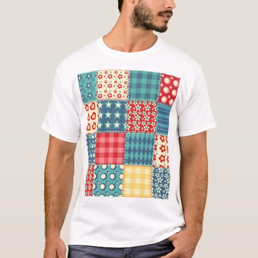  quilt: patchwork achtergrondpatroon. t-shirt (Voorkant)