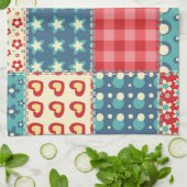  quilt: patchwork achtergrondpatroon. theedoek (Gevouwen)