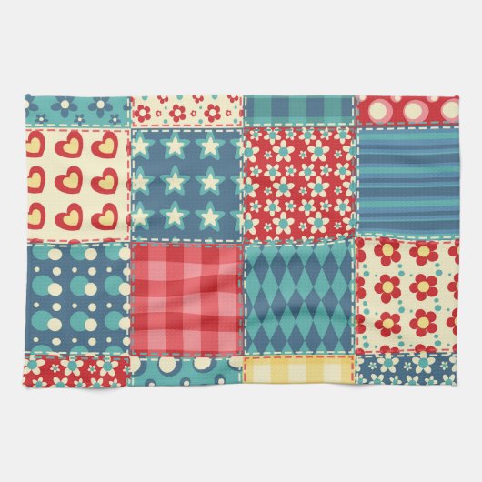  quilt: patchwork achtergrondpatroon. theedoek (Horizontaal)