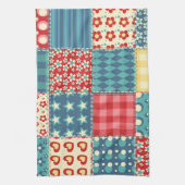  quilt: patchwork achtergrondpatroon. theedoek (Verticaal)