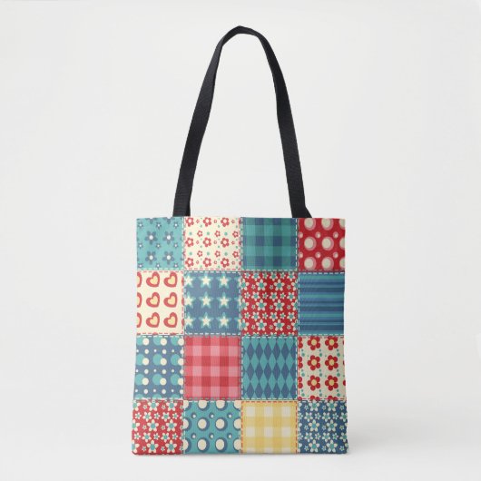  quilt: patchwork achtergrondpatroon. tote bag (Voorkant)