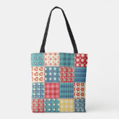  quilt: patchwork achtergrondpatroon. tote bag (Achterkant)