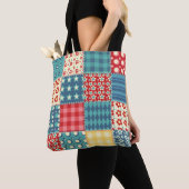 quilt: patchwork achtergrondpatroon. tote bag (Dichtbij)