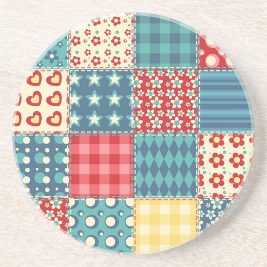 quilt: patchwork achtergrondpatroon. zandsteen onderzetter (Voorkant)