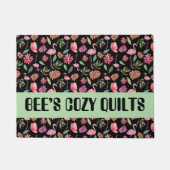 Quilt Patchwork Black Store Name doormat Deurmat (Voorkant)