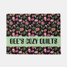 Quilt Patchwork Black Store Name doormat Deurmat
