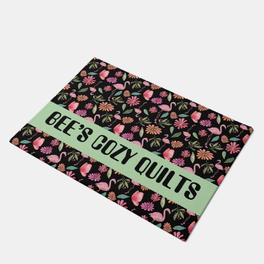 Quilt Patchwork Black Store Name doormat Deurmat (Schuin)