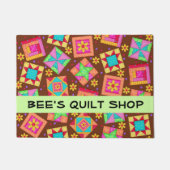 Quilt Patchwork Blokken Naam bruine winkel Deurmat (Voorkant)