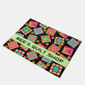 Quilt Patchwork Blokken Zwarte Winkelnaam Deurmat (Schuin)