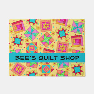 Quilt Patchwork Blokken Zwarte Winkelnaam Deurmat