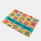 Quilt Patchwork Blokken Zwarte Winkelnaam Deurmat (Schuin)