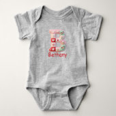 Quilt Patchwork Initiaal Letter B Babykamer Romper (Voorkant)