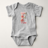 Quilt Patchwork Initiaal Letter F Babykamer Romper (Voorkant)
