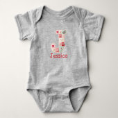 Quilt Patchwork Initiaal Letter J Babykamer Romper (Voorkant)