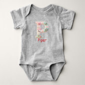 Quilt Patchwork Initiaal Letter P Babykamer Romper (Voorkant)
