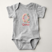 Quilt Patchwork Initiaal Letter Q Babykamer Romper (Voorkant)