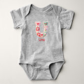 Quilt Patchwork Initiaal Letter U Babykamer Romper (Voorkant)