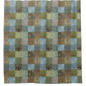 Quilt Patchwork Oud William Morris Patroon Douchegordijn (Voorkant)
