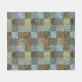  Quilt Patchwork William Morris Pattern Fle Fleece Deken (Voorkant (Horizontaal))