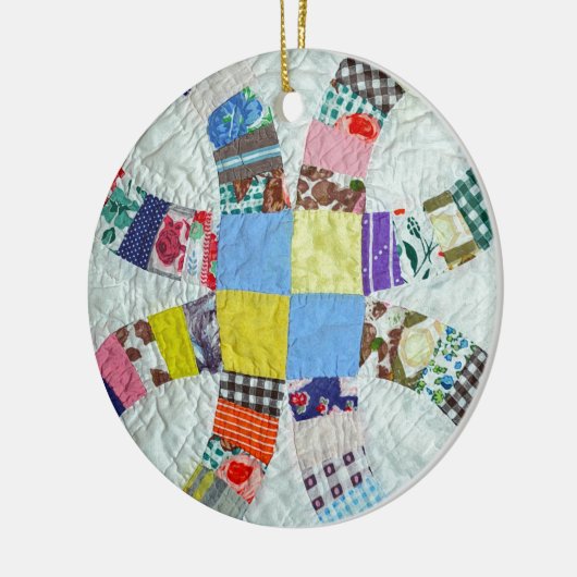 Quilt patroon keramisch ornament (Links)