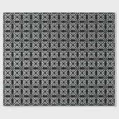 Quilt Pattern 01 - White on Black Cadeaupapier (Vlak)