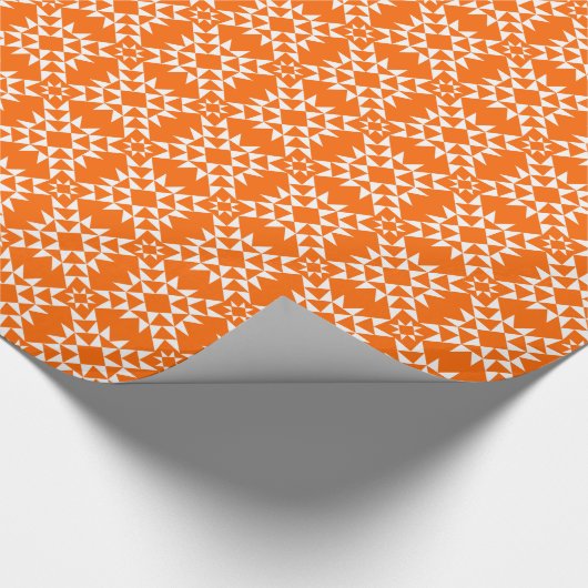 Quilt Pattern 01 - White on Oranje Cadeaupapier (Hoek)