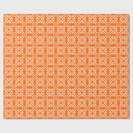 Quilt Pattern 01 - White on Oranje Cadeaupapier (Vlak)