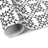 Quilt Pattern 01 - zwart Cadeaupapier (Rol Hoek)