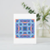 Quilt Pattern 3 in Blue en Paars Briefkaart (Staand voorkant)
