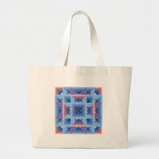 Quilt Pattern 3 in Blue en Paars Grote Tote Bag (Voorkant)
