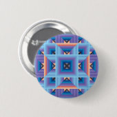 Quilt Pattern 3 in Blue en Paars Ronde Button 5,7 Cm (Voorkant /achterkant)