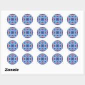 Quilt Pattern 3 in Blue en Paars Ronde Sticker (Vel)