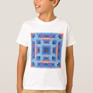 Quilt Pattern 3 in Blue en Paars T-shirt