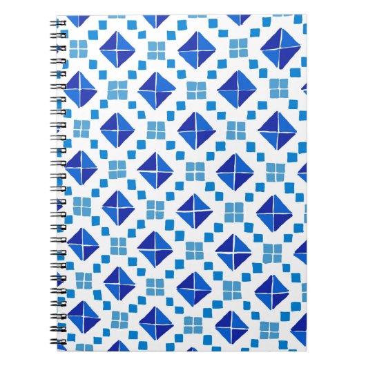 Quilt Pattern Blue Notitieboek (Voorkant)