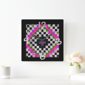Quilt Pattern Design Clock voor Art/Craft Room Vierkante Klok (Huis)