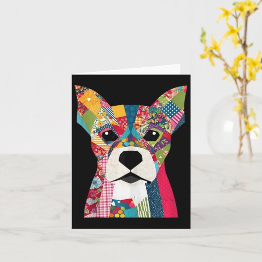 Quilt Pattern Dog voor Quilting Lover Quilter Sewi Kaart (Gele Bloem)