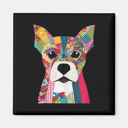 Quilt Pattern Dog voor Quilting Lover Quilter Sewi Magneet (Voorkant)