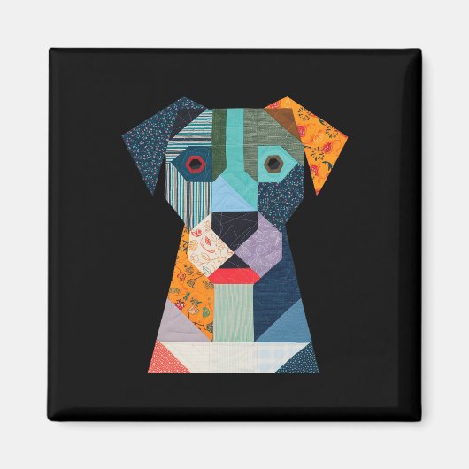 Quilt Pattern Dog voor Quilting Lover Quilter Sewi Magneet (Voorkant)