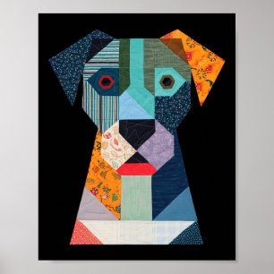 Quilt Pattern Dog voor Quilting Lover Quilter Sewi Poster