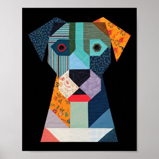 Quilt Pattern Dog voor Quilting Lover Quilter Sewi Poster (Voorkant)