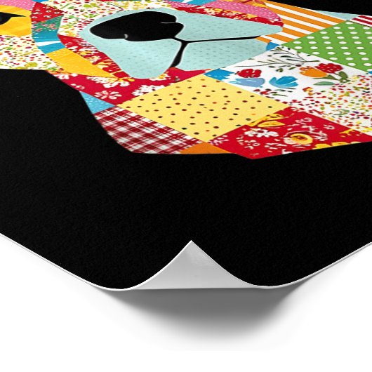 Quilt Pattern Dog voor Quilting Lover Quilter Sewi Poster (Hoek)