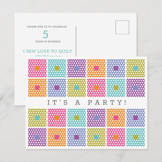 Quilt Pattern Polka Dot Fabric Briefkaart (Voorkant / Achterkant)