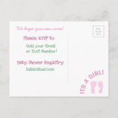 Quilt Roze Meisje Baby shower Uitnodiging Briefkaart (Achterkant)