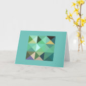 Quilt Square Aqua Blauwgroen Tones Let op Kaart (Gele Bloem)