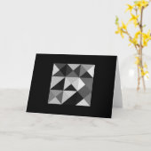 Quilt Square Black Grey Tones Note Kaart (Gele Bloem)
