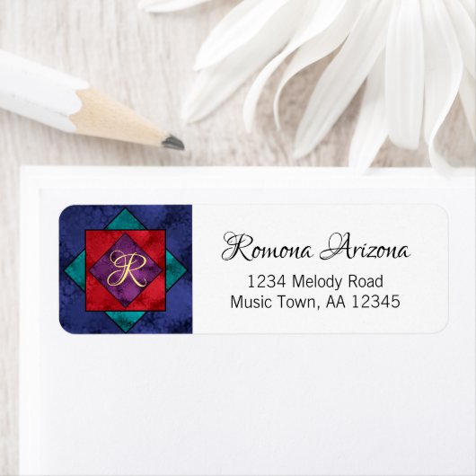 Quilt Square Monogram Etiket (Insitu)