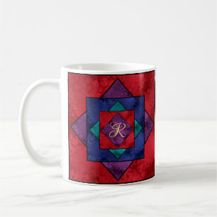 Quilt Square Monogram Koffiemok