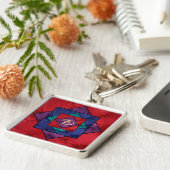 Quilt Square Monogram Sleutelhanger (Zijkant)