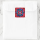 Quilt Square Monogram Vierkante Sticker (Tas)