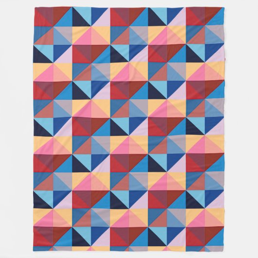 Quilt Square Pattern Fleece Deken (Voorkant)